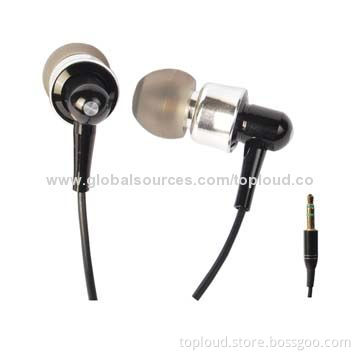 Metal Earphones with Mic, 20-20,000Hz Frequency, 10mm Drive Size